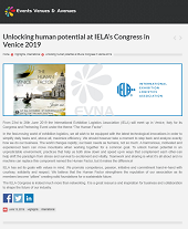 Events Venues & Avenues: Unlocking human potential at IELA's Congress in Venice 2019at